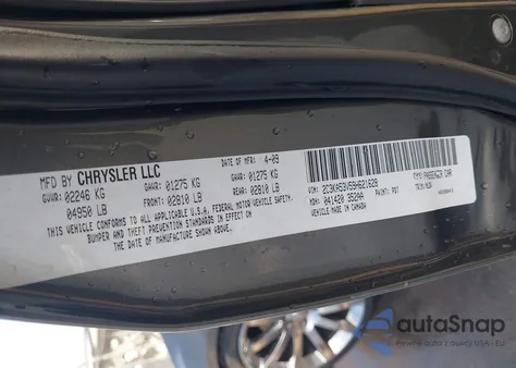 2009 Chrysler 300 Touring from USA, damaged, VIN 2C3KA53V59H621628